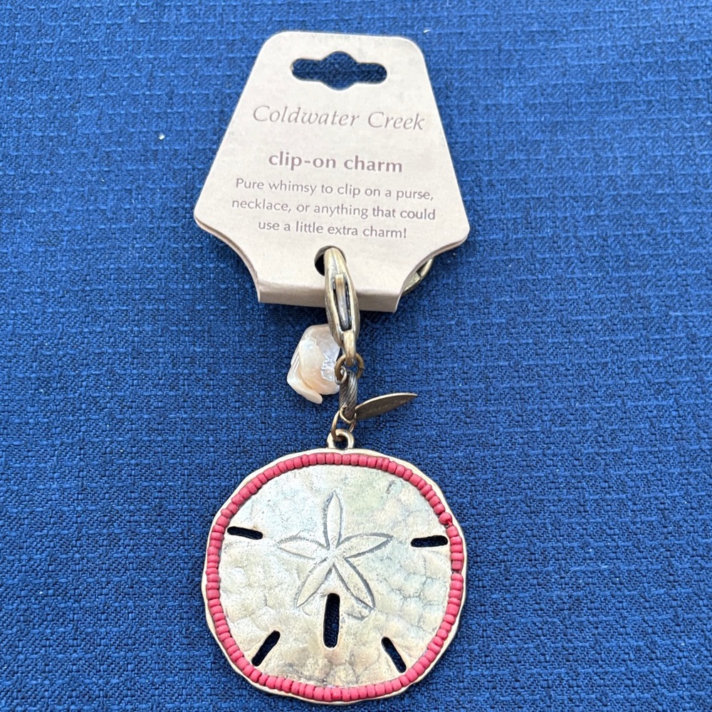 Coldwater Creek Gold and Red Sand Dollar Charm
